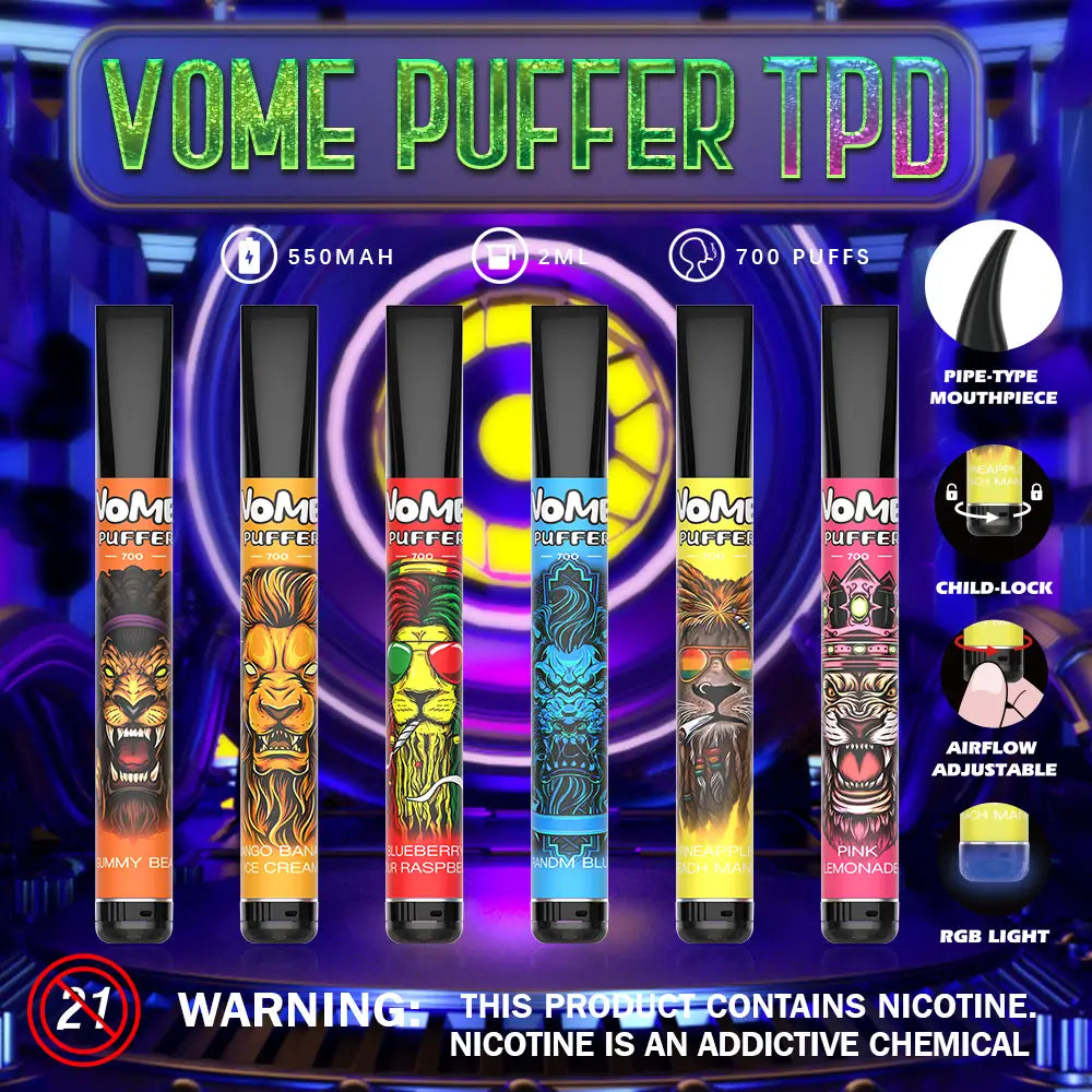 Vome Puffer 600 TPD Compliant Disposable Vape Device Vomevape Vome Puffer 600 TPD Compliant Disposable Vape Device Vomevape