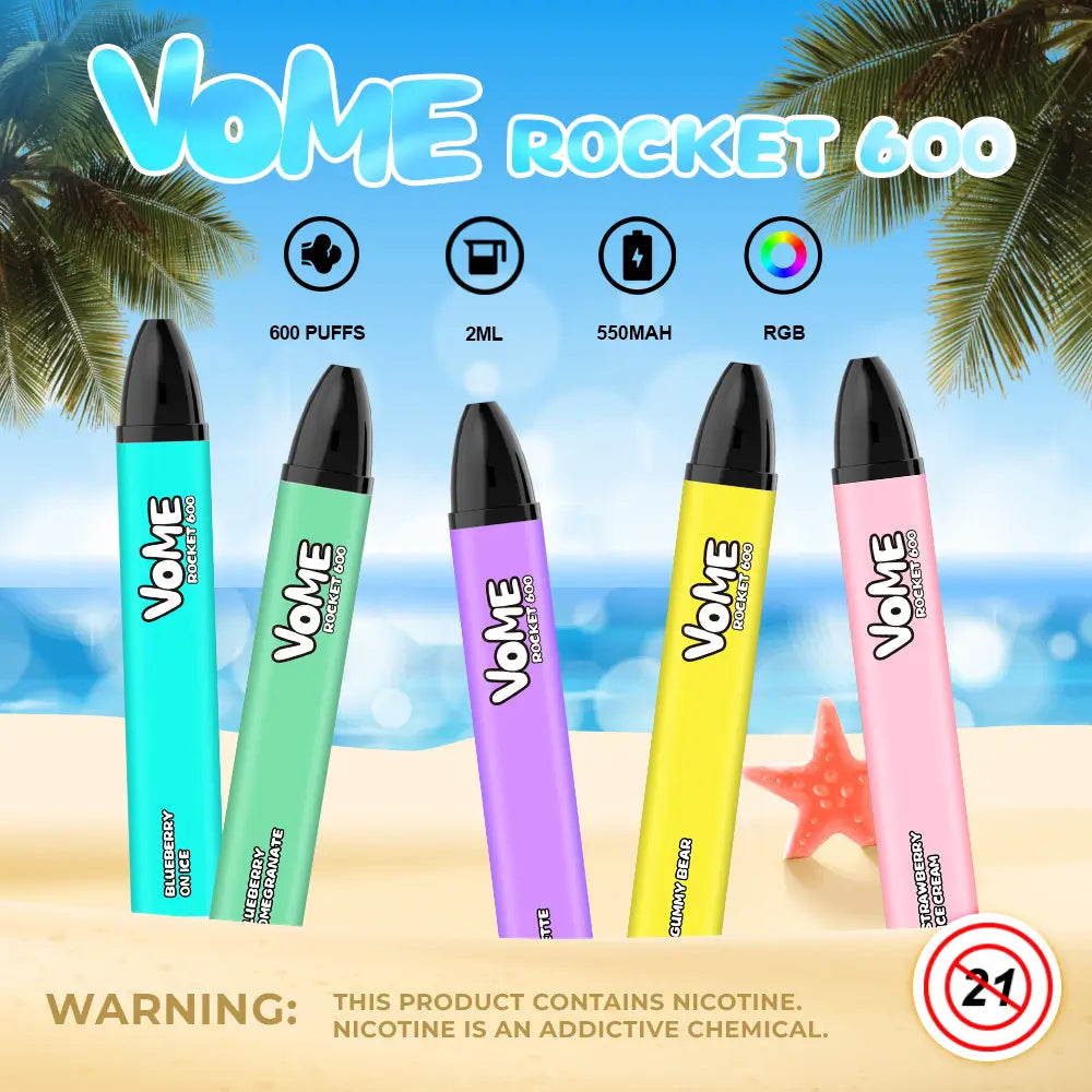 VOME Rocket 600 TPD Compliant Disposable Vape Device Vomevape VOME Rocket 600 TPD Compliant Disposable Vape Device Vomevape