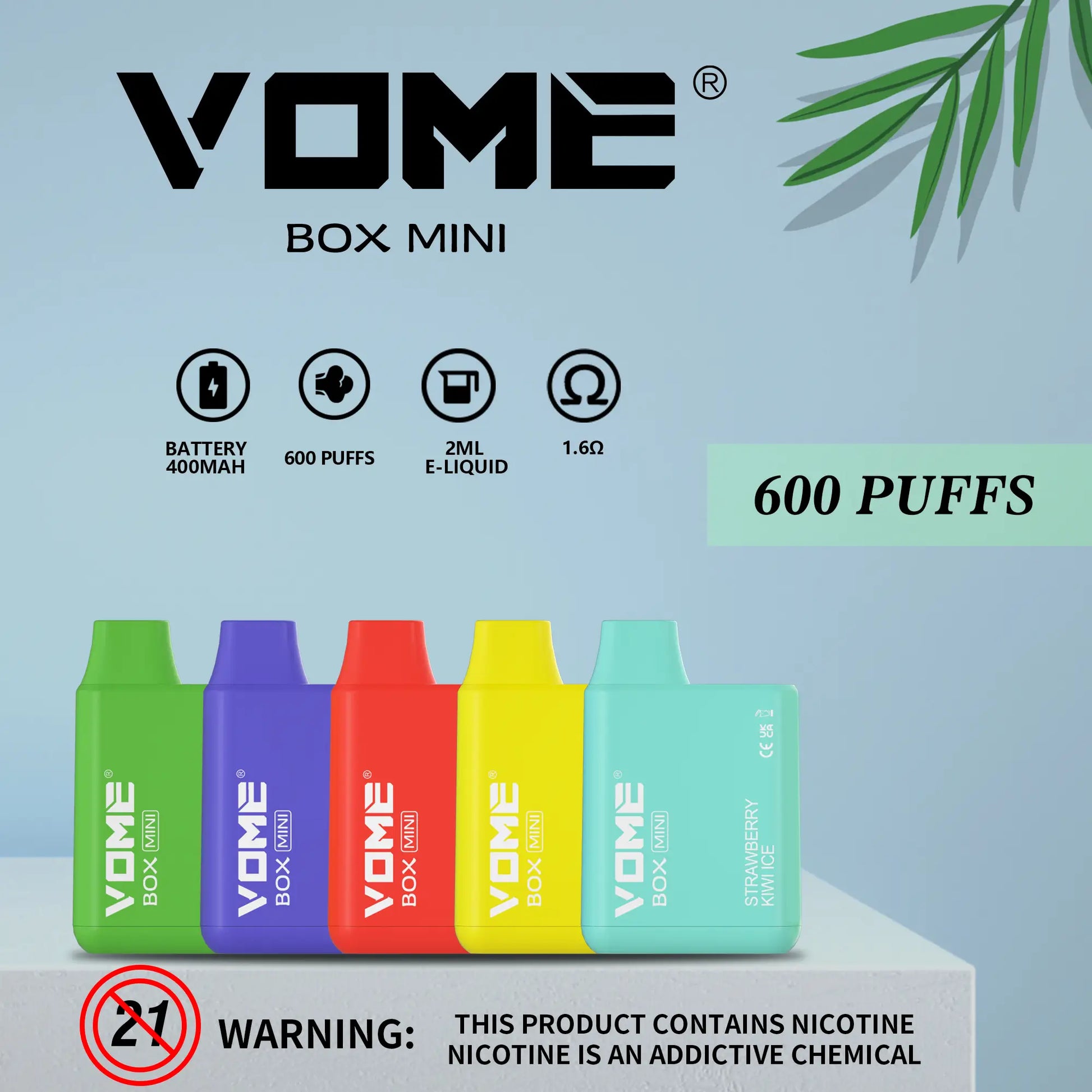Vome Box Mini 600 Puffs TPD Disposable Vape Device Vomevape Vome Box Mini 600 Puffs TPD Disposable Vape Device Vomevape