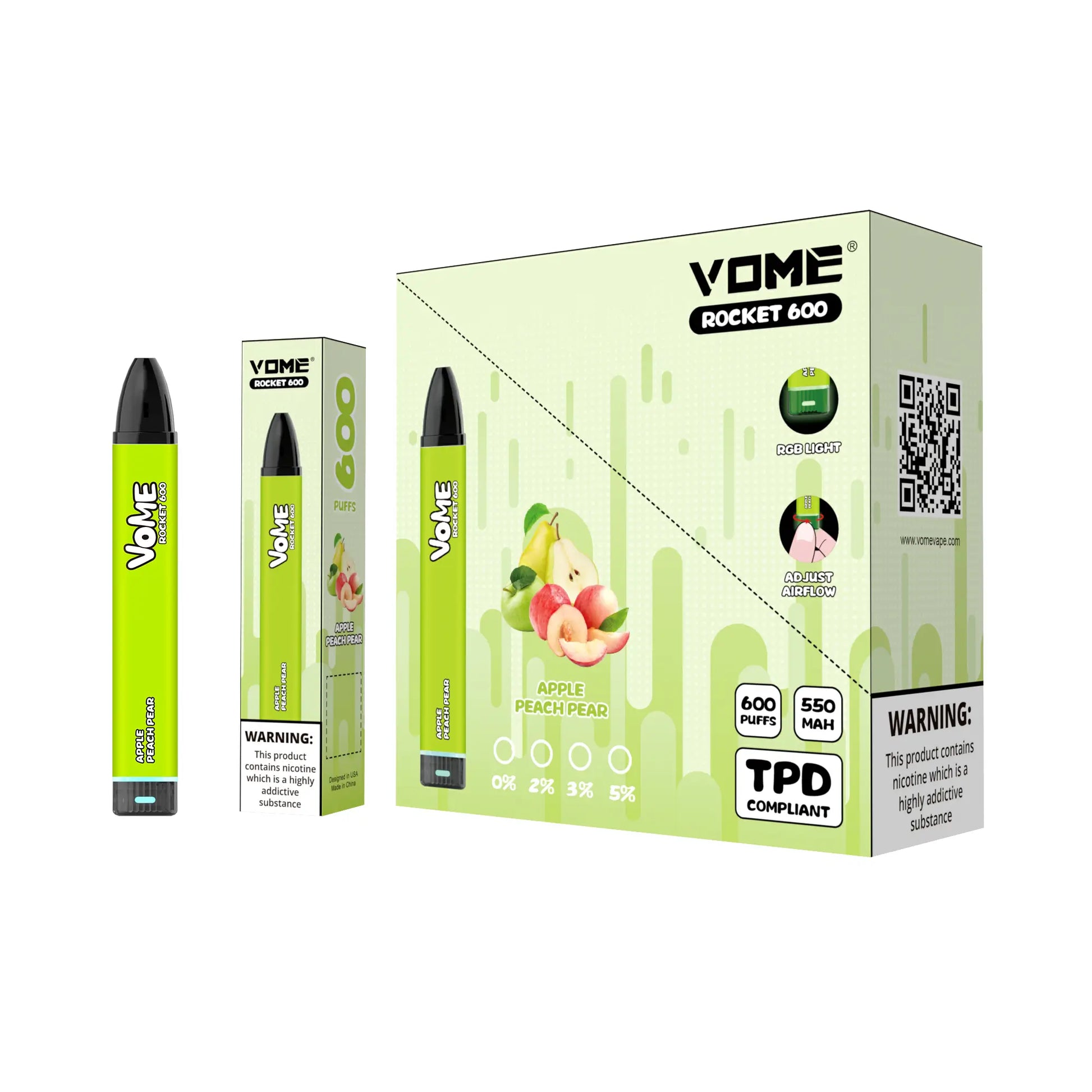 VOME Rocket 600 TPD Compliant Disposable Vape Device Vomevape VOME Rocket 600 TPD Compliant Disposable Vape Device Vomevape