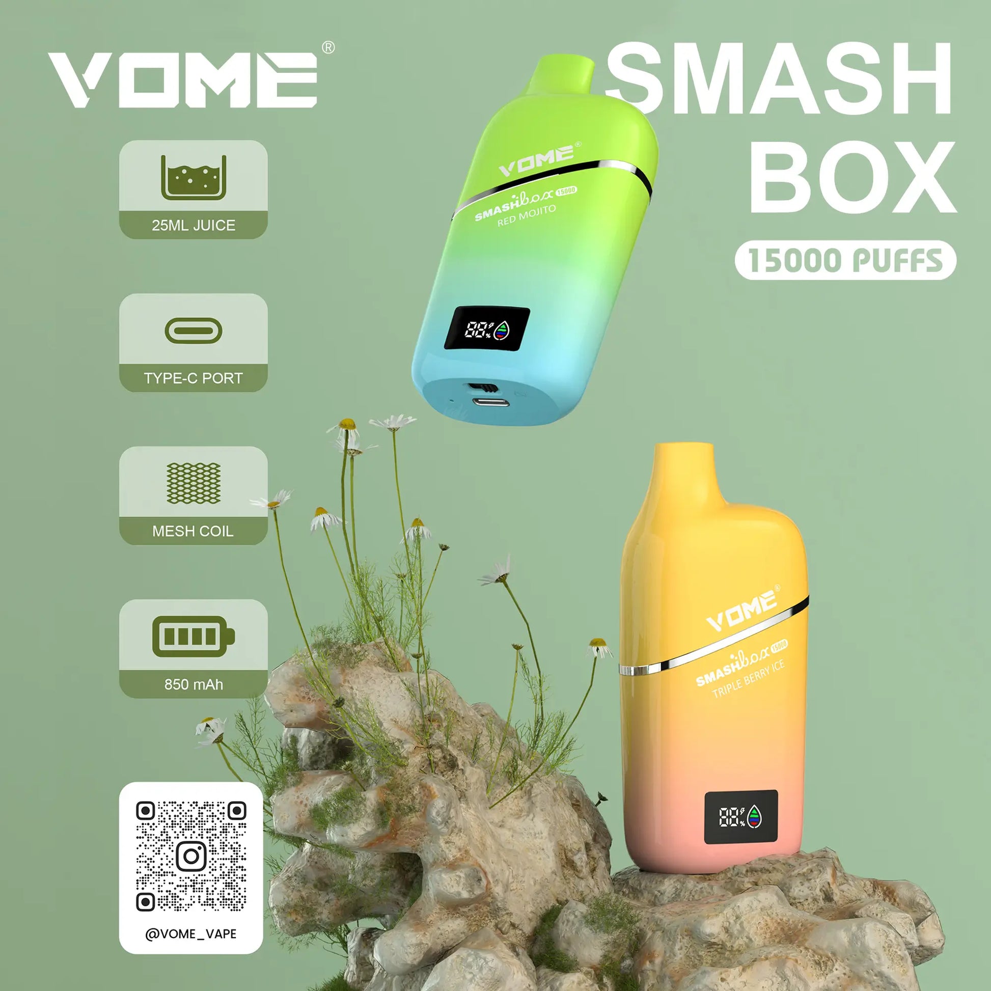 Vome Smash Box 15000 Disposable Vape, Designed by RandM Vomevape Vome Smash Box 15000 Disposable Vape, Designed by RandM Vomevape